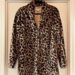 Velour Cheetah Print Women’s Coat.  Size L. NWOT